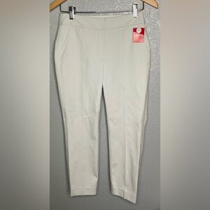 Spanx slim straight pull on pants classic white small/petite back pockets